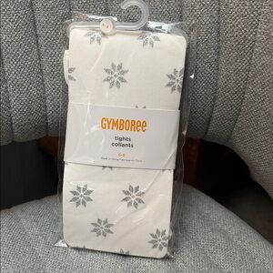 Gymboree White and Silver Snowflake tight set
